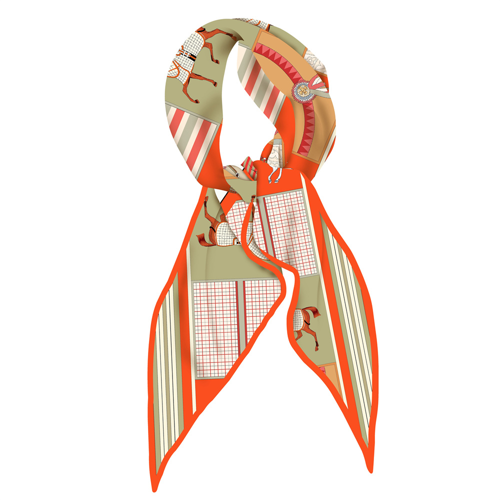 Face Scarf Mask - Neues Design, modische bedruckte Seidenschals, Damen-Umhänge,